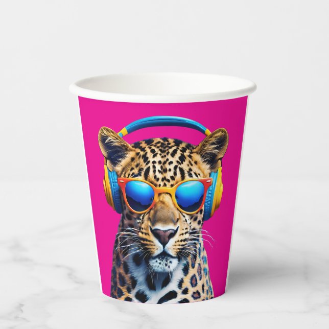 Leopard Jammin' Pappbecher (Vorderseite)