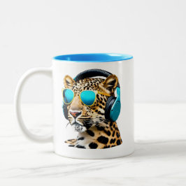 Leopard Jammin' Zweifarbige Tasse