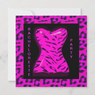 LEOPARD JUNGGESELINNEN-ABSCHIED INVITATION HOT PIN EINLADUNG