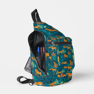 Leopard Jungle Blue Crossbody Bag