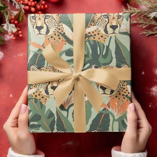 Leopard Jungle Forest Illustration Nahtlose Wallp Geschenkpapier