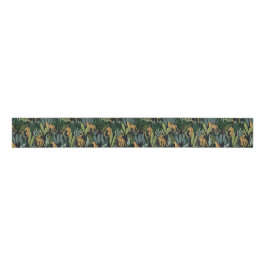 Leopard Jungle Forest Illustration Seamless Ripsband
