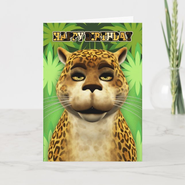 Leopard Jungle Geburtstagskarte Karte (Vorderseite)