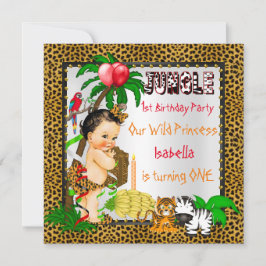 Leopard Jungle Safari Brünett Einladung