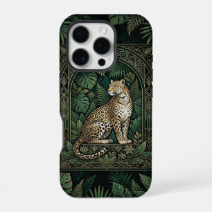 Leopard Jungle Throne Dunkle iPhone 16 Pro Hülle