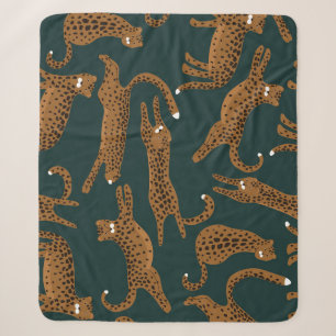 Leopard Jungle: Tierdruck Vintag. Sherpadecke