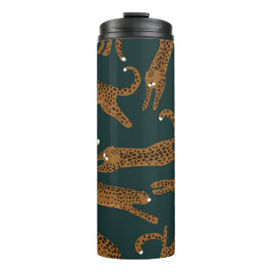 Leopard Jungle: Tierdruck Vintag. Thermosbecher