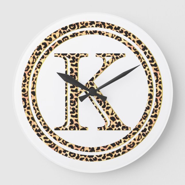 Leopard K Große Wanduhr (Vorderseite)