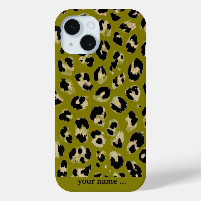 Leopard Kaki Print Case-Mate iPhone Hülle (Rückseite)