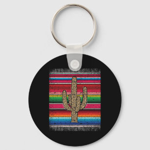 Leopard Kaktus Mexikanischer Serape Cinco De Mayo Schlüsselanhänger