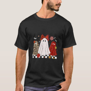 Leopard Kariert Grusel Saison Halloween Geist Bo T-Shirt