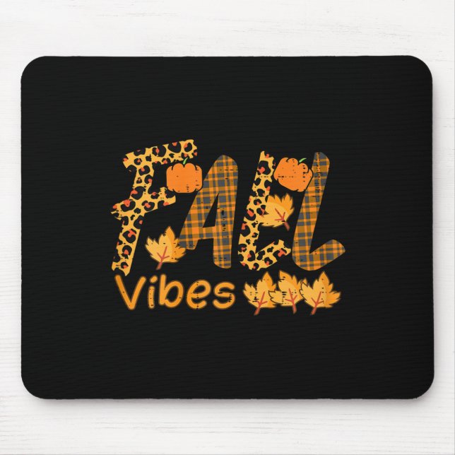 Leopard Kariert Herbst Sichtbarer Herbst Erntedank Mousepad (Vorne)