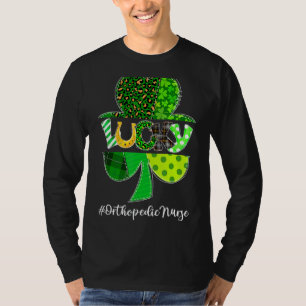 Leopard Kariert Kleeblatt Lucky Orthopädie Kranken T-Shirt