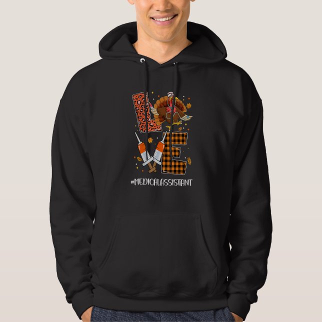 Leopard Kariert LIEBE Medizinischer Assistent Türk Hoodie (Vorderseite)