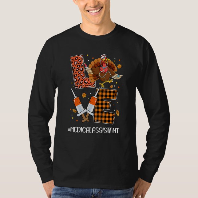 Leopard Kariert LIEBE Medizinischer Assistent Türk T-Shirt (Vorderseite)