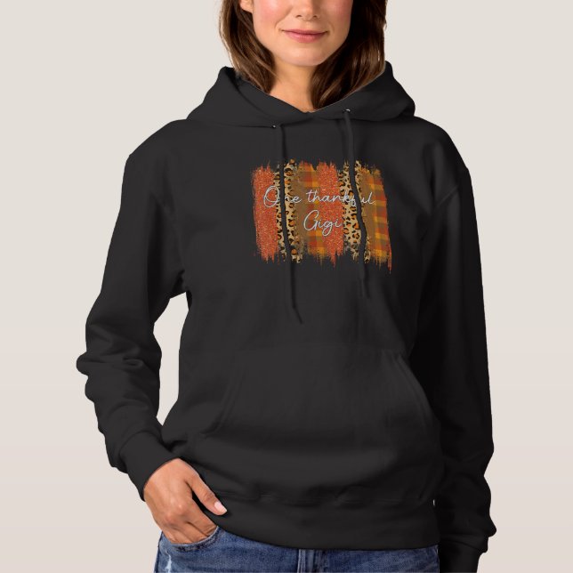 Leopard Kariert One Thanky Gigi gesegnet Fall Dank Hoodie (Vorderseite)