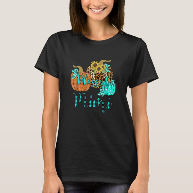 Leopard Kariert Pumpkin Seligen Mimi Erntedank Fa T-Shirt (Vorderseite)
