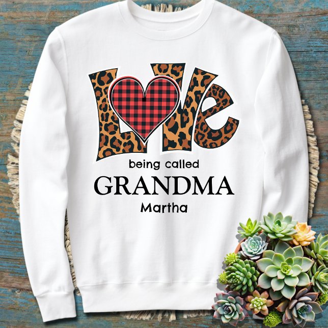 Leopard Karierte Liebe wird Oma genannt Sweatshirt (Von Creator hochgeladen)