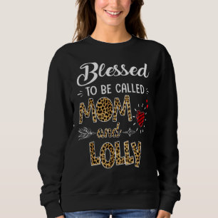 Leopard Kariertes Herz gesegnet, als Mama bezeichn Sweatshirt