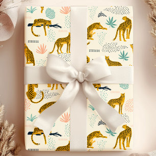 Leopard Katzen Tropisches Afrikanisches Dschungelm Geschenkpapier