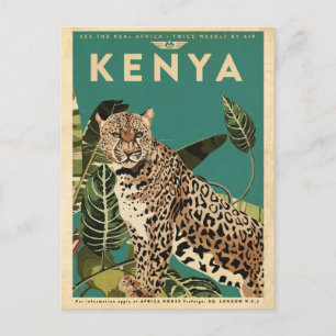 Leopard Kenya Travel  Postkarte