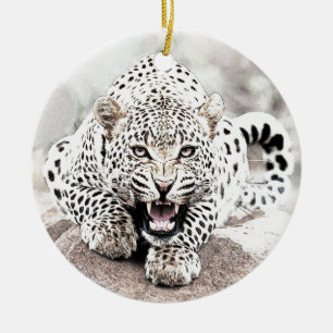 Leopard Keramik Ornament
