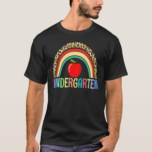 Leopard Kindergartenlehrer kinderback to school T-Shirt (Vorderseite)