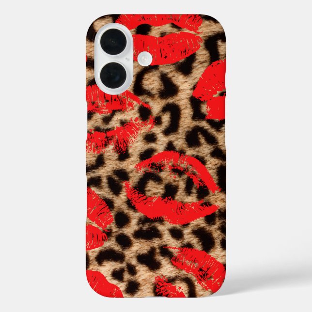 Leopard Kiss Lippenstift küsst Case-Mate iPhone Hülle (Rückseite)