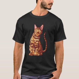 Leopard Kitten Mama Vater Artwork Farbenfroh Gepun T-Shirt