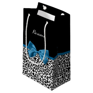 Leopard Kobalt-Blauer Band Kleine Geschenktüte