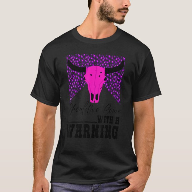 Leopard Kuh Schädel hätte mit einer Warnung kommen T-Shirt (Vorderseite)