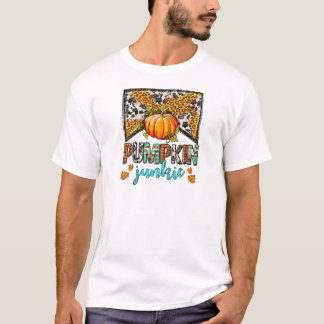 Leopard Kürbis Süchtiger Herbstlaub T-Shirt