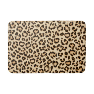 Leopard Leder Druckmuster Monogramm Badematte