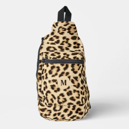 Leopard Leder Druckmuster Monogramm Crossbody Bag