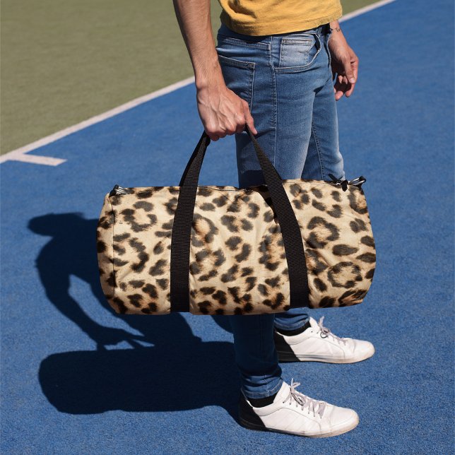 Leopard Leder Druckmuster Monogramm Duffle Bag (Von Creator hochgeladen)