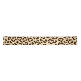 Leopard Leder Druckmuster Monogramm Satinband