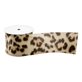 Leopard Leder Druckmuster Monogramm Satinband