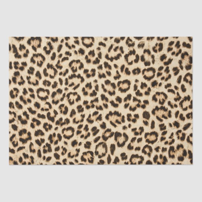 Leopard Leder Druckmuster Monogramm Seidenpapier (Vorderseite)