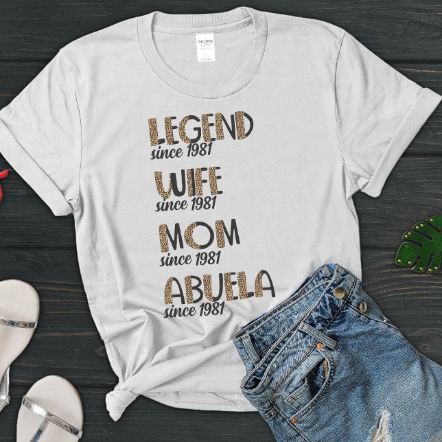 Leopard Legend Ehefrau Mama Abuela Pattern Mutter  T-Shirt (Von Creator hochgeladen)