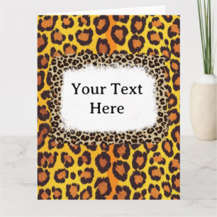 Leopard Leopard Tierdruck Personalisierter Geburts Karte