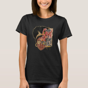 Leopard Liebe Afro Girl Faith Inspirational Bibel T-Shirt