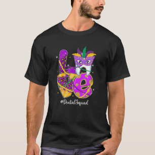 Leopard LIEBE Dental Squad Mardi Gras Carnival Tei T-Shirt
