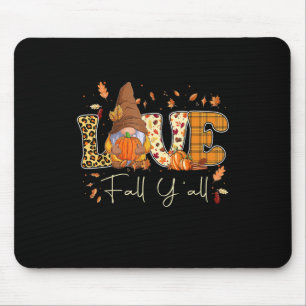 Leopard Liebe Fall Y'all Gnome Gnomies Pumpkin Hal Mousepad