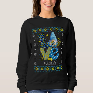 Leopard Liebe Gnome Menorah Dreidel Gigi Life Hanu Sweatshirt