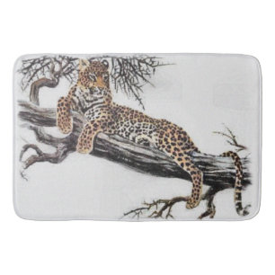 Leopard Liebe Kunst Badematte