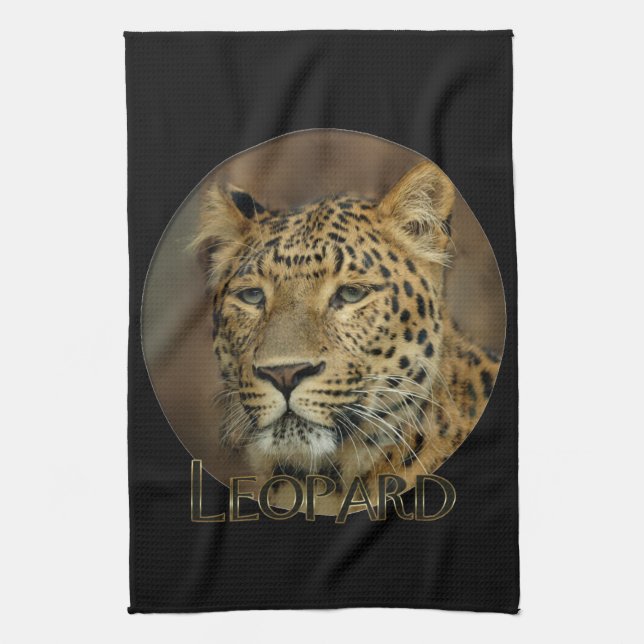 Leopard Liebe Kunst Geschirrtuch (Vertikal)