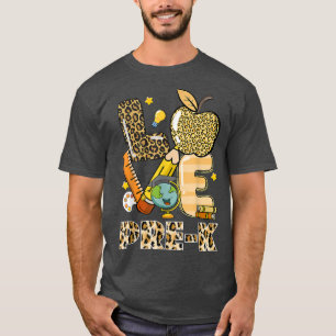 Leopard Liebe Unterricht Pre-K zurück zum Schulleh T-Shirt