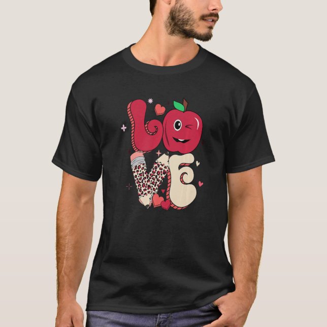 Leopard Liebe Valentine Lehrer Sweethearst Eine Li T-Shirt (Vorderseite)