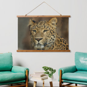 Leopard liebt Wildlife Wandteppich Mit Holzrahmen