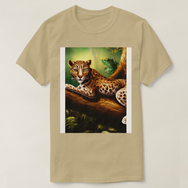 Leopard liegt auf Baum 1 T-Shirt (Design vorne)